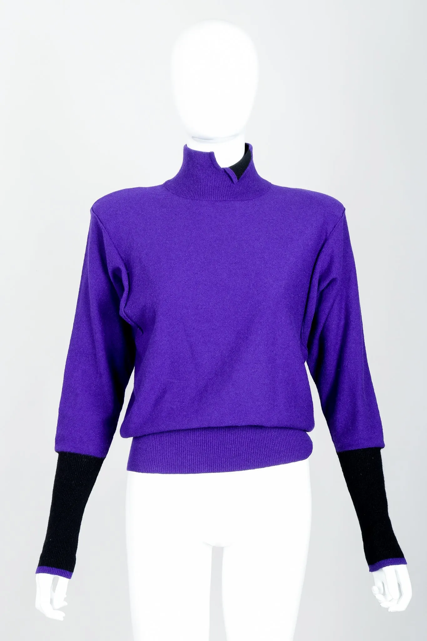 Purple Knit Turtleneck Sweater